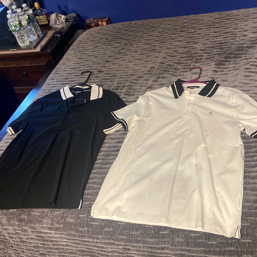 Black/White and White/Black Express Men’s Polo Shirts BRAND NEW W/ TAGS